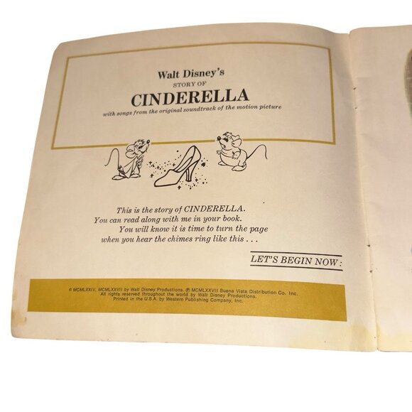 Walt Disney Cinderella Book  #308 Vintage 1977 ** BOOK ONLY ** - Picture 3 of 5